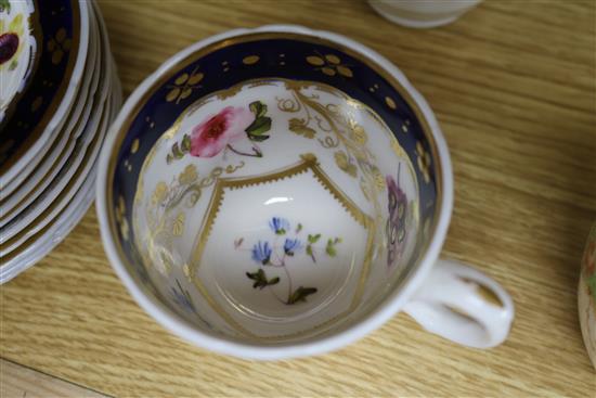 A group of assorted teawares including Victorian porcelain and Crown Derby